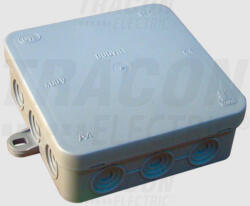 TRACON PD100X100 Rugalmas kötődoboz, falon kivüli, szürke 100×100×40mm, IP54, 5 db/csomag (PD100X100)