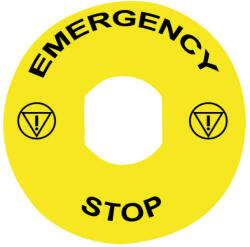 SCHNEIDER ZBY8330 Címke vészgombhoz "EMERGENCY STOP (ZBY8330)