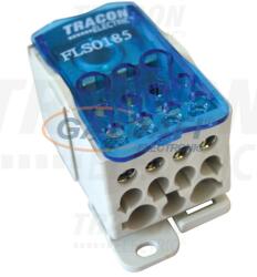 TRACON FLSO8X25 Fővezetéki leágazó sorkapocs nyitható fedéllel (betápsín) 8×25 mm2 / 5×16(10), 4×25(16), 2×35(25)mm2, 400VAC, 500A (FLSO8X25)