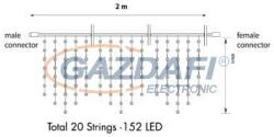 Tronix 007-054 PS230 Jégcsap fényfüggöny, 2x0, 8m, fehér vezetékkel, 3000K, WW & TW WW (007-054)