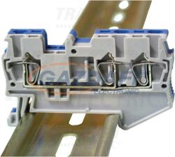 TRACON TSKB1/3K Háromkapcsos ipari sorozatkapocs, rugós, sínre, kék 0, 14-1, 5mm2, 500VAC, 17, 5A (TSKB1/3K)