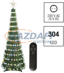 EMOS D5AA03 LED karácsonyfa fényfüzérrel és csillaggal, 1, 8 m, beltéri, RGB, távirányító, időzítő, 10 W, 230 V AC, IP44 (1550044023)