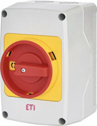 ETI 004773179 CS 25 10 PNLK tokozott hárompólusú sárga-piros BE-KI kapcsoló, lakatolható 25A (004773179)