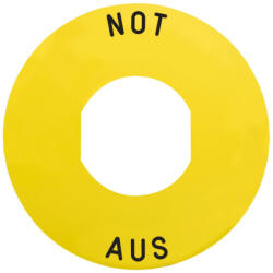 SCHNEIDER ZBY9260 Sárga kör alakú címke "NOT AUS" felirattal, 60mm átmérő (ZBY9260)