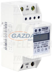 TRACON TVOF12 LCD kijelzésű fogyasztásmérő, közvetlen, 1 fázisú, 2 modul 230VAC / 10(60)A (TVOF12)