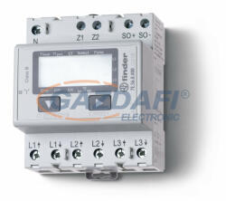 FINDER 7E. 56.8. 400.0010 Fogyasztásmérő, áramv/5A 3F, 4KE, LCD Hit (7E5684000010)