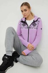 Newland sportos pulóver Eda lila, női, nyomott mintás, kapucnis - lila M
