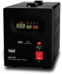 Well Stabilizator Tensiune WELL 1000VA Black (AVR-REL-GUARD1000-WL)