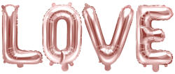PartyDeco S. r. o LOVE felirat, fólia lufi, 140 X 35cm, rosegold