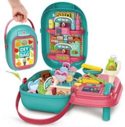 Magic Toys Hordozható 47 db-os bevásárló szett türkiz táskában (MKL571181)
