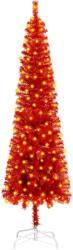vidaXL Set brad de Crăciun subțire cu LED-uri, roșu, 210 cm (3078001)