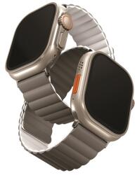 Uniq Revix mágneses szilikon szíj Apple Watch 42/44/45/49mm, szürke/fehér (UNIQ-49MM-REVAGRYDWHT) - speedshop