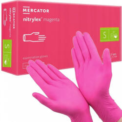 Mercator Medical Nitrylex PF Púdermentes nitril kesztyű Magenta 100db S