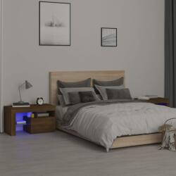 vidaXL Noptiere cu lumini LED, 2 buc. , stejar maro, 70x36, 5x40 cm (3152777)