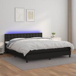 vidaXL fehér műbőr rugós ágy matraccal és LED-del 180x200 cm (3134237) - vidaxl