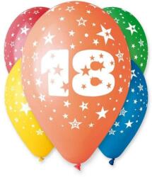  18 éves Happy Birthday léggömb, lufi 5 db-os (30, 5 cm)