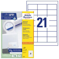 AVERY Etikett AVERY 3670 64x36mm univerzális 2100 címke/doboz 100 ív/doboz (3670)
