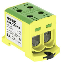 Morek MAA2095Y10 OTL 95-2 Fővezetéki sorkapocs, 2xAl/Cu 6-95 mm2, 1000V, zöld/sárga (Morek_MAA2095Y10)