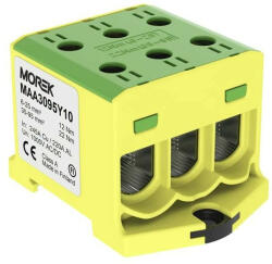 Morek MAA3095Y10 OTL 95-3 Fővezetéki sorkapocs, 3xAl/Cu 6-95 mm2, 1000V, zöld/sárga (Morek_MAA3095Y10)