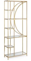 Bizzotto Raft din fier auriu cu 6 polite sticla Elenor 66 cm x 26 cm x 176 h (0746423) Raft