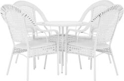 Mobikon Set mobilier de gradina rattan artificial alb Koven 80x72 cm, 66x69x100 cm (0000254781)