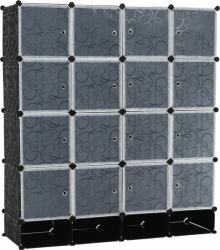 Mobikon Dulap modular negru alb Rodan 147x47x165 cm (0000182591)