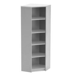Mobikon Biblioteca de colt din mdf alb JOHAN 63x63x186 cm (0000278029) Vitrina