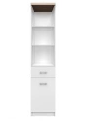 Mobikon Biblioteca din pal alb stejar sonoma Topty 40x33x183 cm (0000147864) - decorer Vitrina