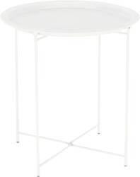 Mobikon Masuta cafea cu tava detasabila din metal alb Render 47x47x50 (0000273680) Masa de cafea