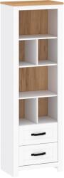 Mobikon Biblioteca dn mdf alb stejar craft auriu Lanzette 63.7x40.7x200 cm (0000263912)