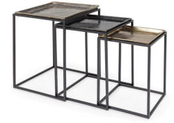 Bizzotto Set 3 masute Amira 30x30x45 cm, 35x35x50 cm, 40x40x55cm (0746450)