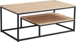 Mobikon Masuta de cafea din mdf maro stejar si picioare metal negru Laron 110x60x45 cm (0000290403)