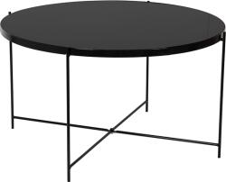 Mobikon Masuta de cafea cu blat sticla si picioare metal negru Kurtis 60x60x40 cm (0000260110)