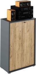 Mobikon Dulap mdf grafit stejar artisan Rioma 75x38x112.2 cm (0000281227) Garderoba