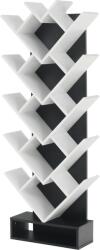 Mobikon Biblioteca din pal alb negru Vevey 59x22x150 cm (0000238753) - decorer