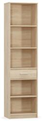 Mobikon Biblioteca 5 polite 1 sertar din mdf stejar sonoma Teyo 50x34x195 cm (0000186559) - decorer Vitrina