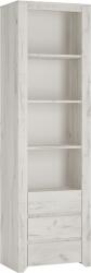 Mobikon Biblioteca cu 4 polite 3 sertare din lemn alb craft Angel 56x40x77 cm (0000109385) - decorer