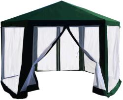  Pavilion cort pentru gradina 39x25x39m verde / alb RINGE TIP 1 6 laturi