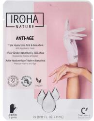 Iroha Nature Mască revitalizantă pentru mâini, cu efect anti-age - Iroha Anti-Age Triple Hyaluronic Acid & Bakuchiol Hand Mask 2 x 9 ml