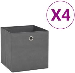 vidaXL Cutii de depozitare, 4 buc. , gri, 28x28x28 cm, material nețesut (325191)