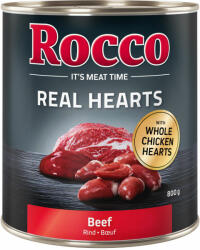 Rocco 24x800g Rocco Real Hearts nedves kutyatáp mix: 12x marha + 12x csirke