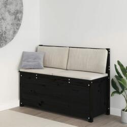vidaXL Bancă, negru, 110x41x76, 5 cm, lemn masiv de pin (823558)