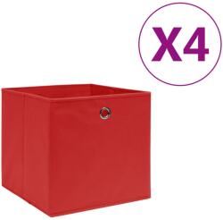 vidaXL Cutii depozitare, 4 buc. , roșu, 28x28x28 cm, textil nețesut (325219)
