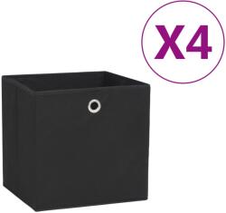 vidaXL Cutii depozitare, 4 buc. , negru, 28x28x28 cm, material nețesut (325187) - vidaxl