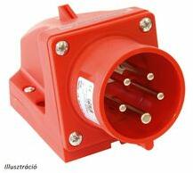 PCE Ipari dugvilla 3P+N+E falonkívüli fázisfordító 16A 400V(50+60Hz) piros műanyag ferde csavaros PCE - 7715-6d (7715-6d)