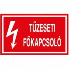 Agárdi Filmnyomó Figyelmeztető matrica TŰZESETI FŐKAPCSOLÓ vinil öntapadós piros 100mm x 60mm x Agárdi Filmnyomó 4db/ív - ERV018002ONV01000060 (ERV018002ONV01000060)