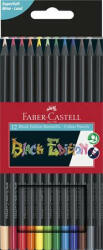 Színes ceruza FABER-CASTELL, " Black Edition" , háromszögletű, 12db-os készlet
