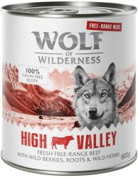 Wolf of Wilderness Wolf of Wilderness Pachet economic Adult "Free-Range Meat" 12 x 800 g - High Valley Vită crescută în aer liber