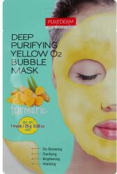 Purederm Mască cu oxigen pentru curățarea profundă a feței „Turmeric - Purederm Deep Purifying Yellow O2 Bubble Mask 25 g