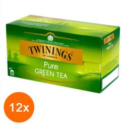 TWININGS Set 12 x 20 Pliculete Ceai Verde Pur Twinings